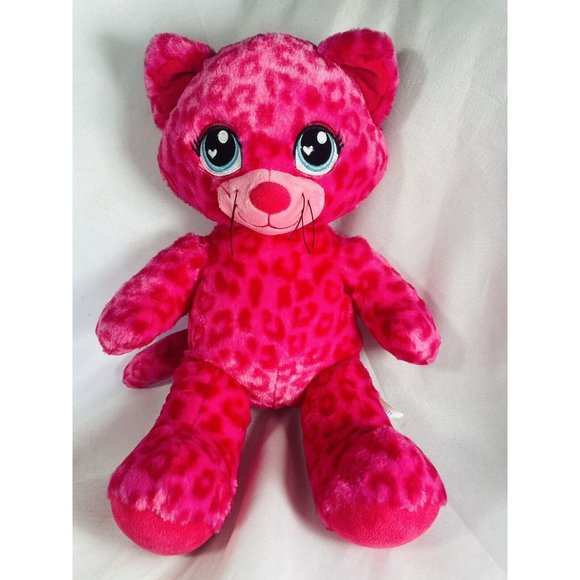 16" BUILD A BEAR PINK Sweet Scent LEOPARD Spots CAT STUFFED ANIMAL PLUSH TOY BAB - Picture 2 of 11